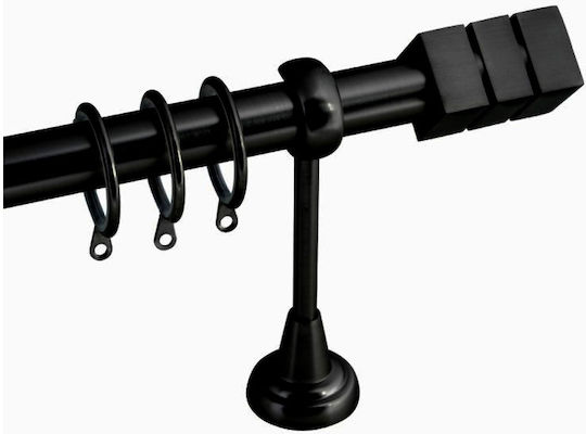 Metallische Ausziehbare Vorhangstangen Φ25 140-250cm Α2 Schwarz