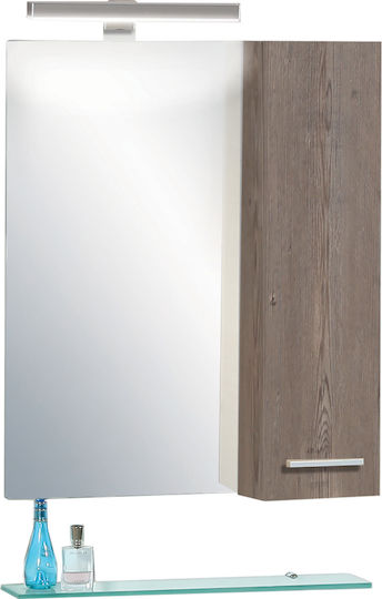 Oglindă de Baie Dulap Etajeră Aplica Lumini LED Probagno 625am 60x12x75h MDF Gri
