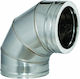 Corner Chimney Pipe 90 Degree Double Wall Stainless Steel Φ150-φ200 Aisi 304 Ba Airduct Hellas