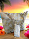 Stoff Strandtasche mit Kulturtasche Beiges
