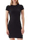 Summer Mini T-Shirt Knitted Black Dress
