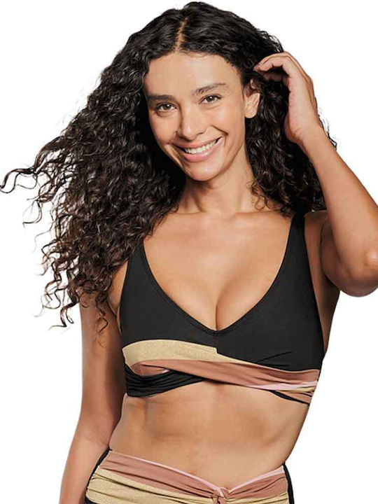 Padded Underwire Bikini Bra with Adjustable Straps Black
