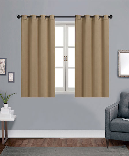 Chios Hellas Blackout Window Curtain With Beige Grommets 140x160cm