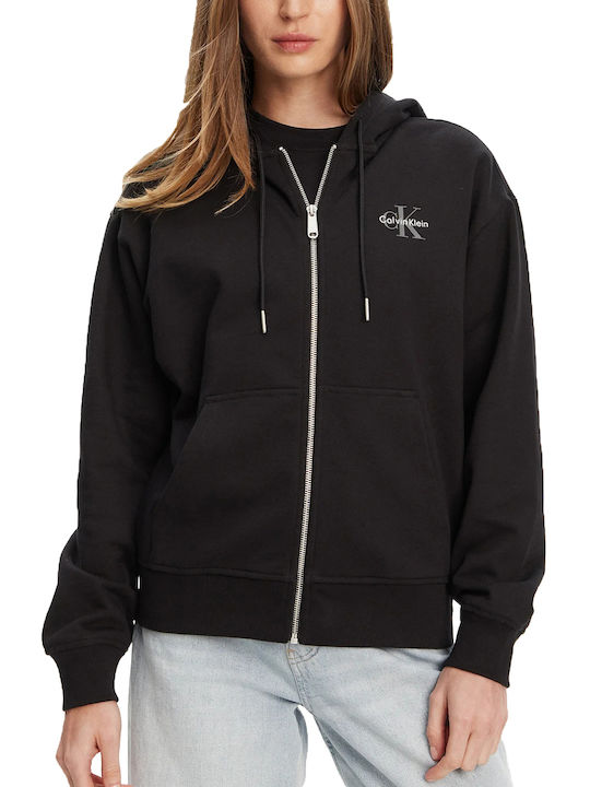 Calvin Klein Women's Sweatshirt Jacket Hooded Black LV047B270G-UB1