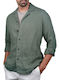 Μακρυμάνικo Λινό Overshirt Πράσινο