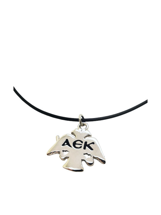 Aris Dentopoulos Jewellery Δικέφαλος Κολιέ από Ασήμι Μαύρο