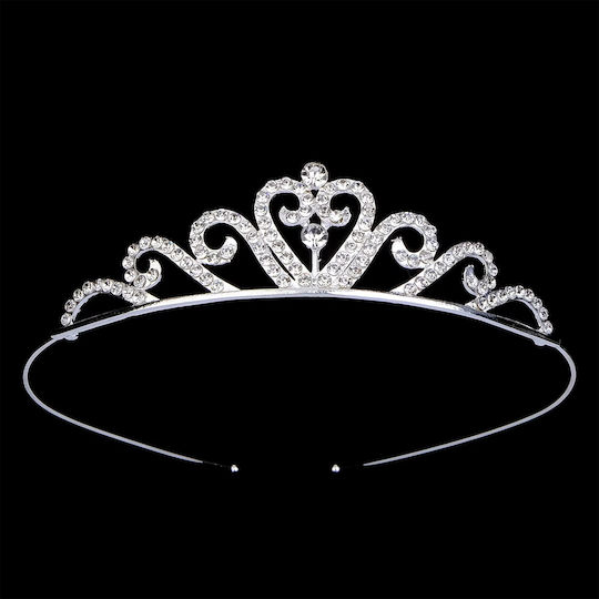 Silver-Plated Children's-Teen Tiara Crystals Bridesmaid Verity Design Diameter 12cm X Height 3cm