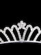 Silver-Plated Children's-Teen Tiara Crystals Flower Girl Maha Design Diameter 13cm X Height 3cm