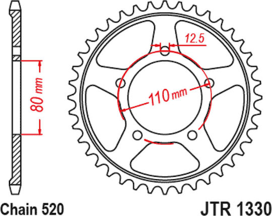Jt Rear Sprocket Jtr1330.45zbk Transalp 750