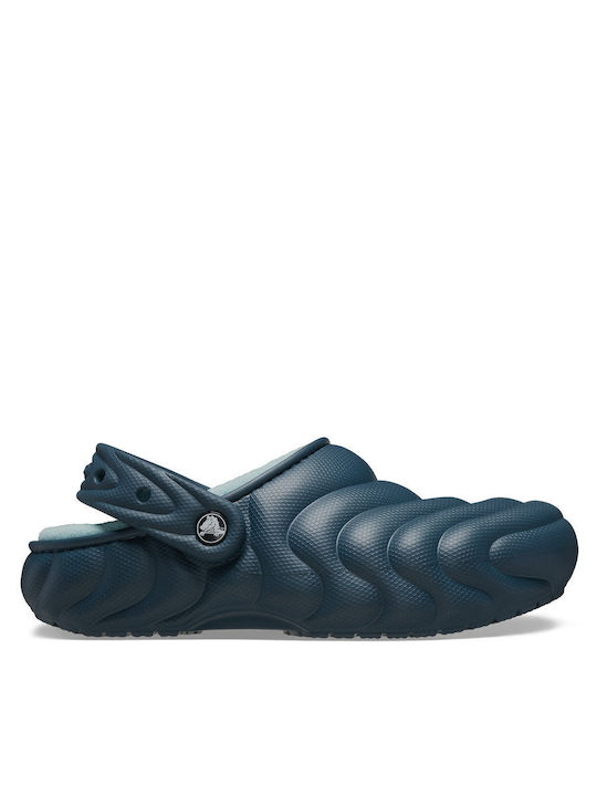 Crocs Classic Lined Overpuff Damen Clogs Blau