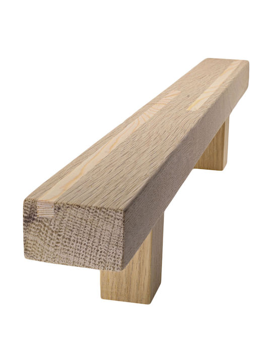 Wooden Front Door Handle Unpainted Solid Oak Wi...