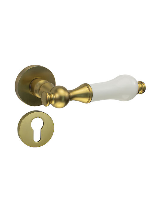 Buton Ușă Viobrass Monocam 1 Bucată Mânere Rosetă Nr 218 Mat Alb