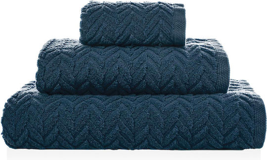 Set De Prosoape Chevron Denim Închis 21223 3 Buc