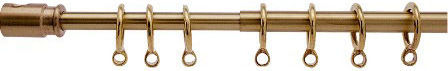 Extendable Brass Curtain Pole Rings Oro 700-6080 80-110cm Metalor