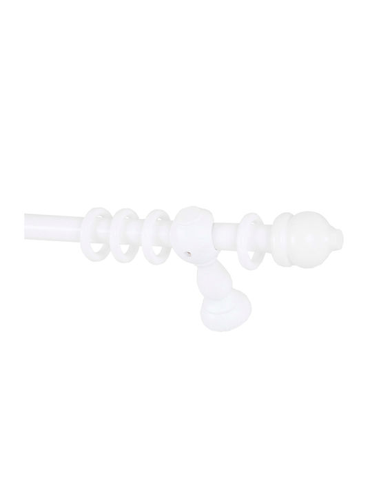 Wooden Curtain Pole Ø23 White Frans Interior Design