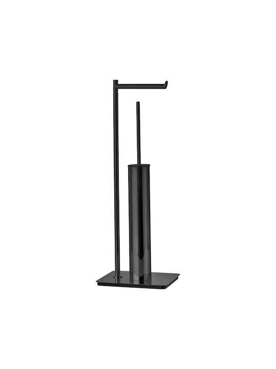 Wall Mounted Toilet Paper Holder and Bidet Set 15x20x60cm Bronze Art 0150-mm-2l Black Mat