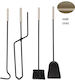 Zogometal 1230 Fireplace Tool Set Brown Olive