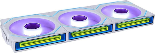 Lian Li UNI SL-INF Wireless 120 Case Fan (2300rpm) με RGB Φωτισμό και Σύνδεση 4-Pin PWM 3τμχ Λευκό