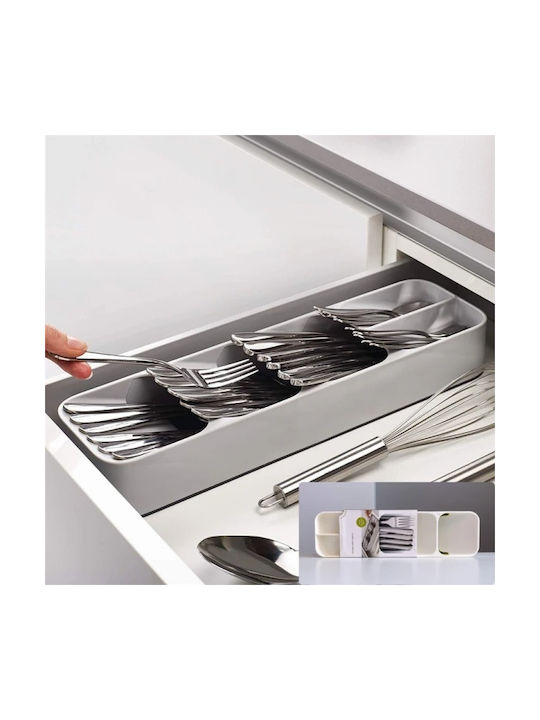 Tăvi Pentru Tacâmuri De Sertar Din Plastic 39.8x11.4x5.8cm Albă