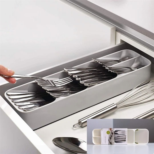 Tăvi Pentru Tacâmuri De Sertar Din Plastic 39.8x11.4x5.8cm Albă