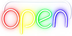 Roza Φωτιστικό Νέον Πινακίδα Open "44x22" Επιγραφή LED Μονής Όψης 44x22cm Κόκκινο / Μπλε / Πράσινο / Κίτρινο Roza Φωτιστικό Νέον Πινακίδα Open "44x22" Επιγραφή LED Μονής Όψης 44x22cm Κόκκινο / Μπλε / Πράσινο / Κίτρινο