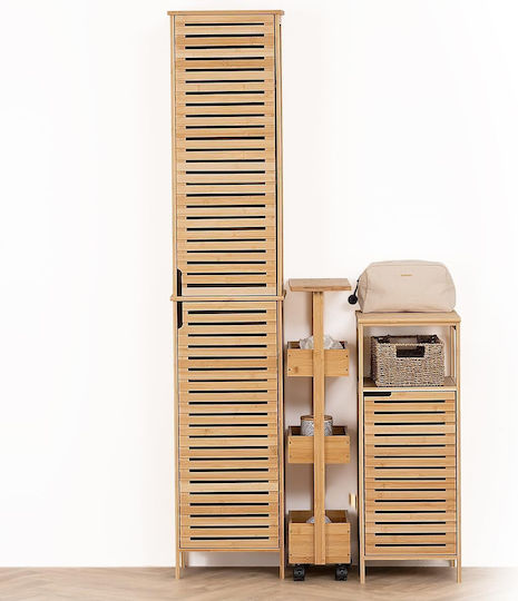 5Five Troleu De Bucătărie Din Lemn Cu 3 Locuri Bej 33x18x89cm