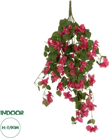 Globostar Artificial Hanging Decorative Bougainvillea Branch Fuchsia M45 X W12 X H90cm 20663 Artificial Flowers & Plants