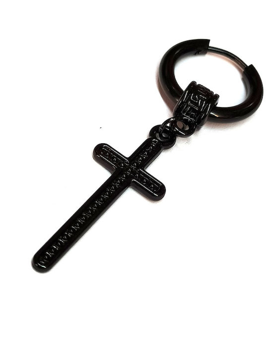Amalfi Accessories Ανδρικά Σκουλαρίκια από Ατσάλι Μαύρα
