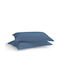 Aslanis Home Satin Сет Калъфки за Възглавници Оксфорд Poseidon Blue 50x80см.
