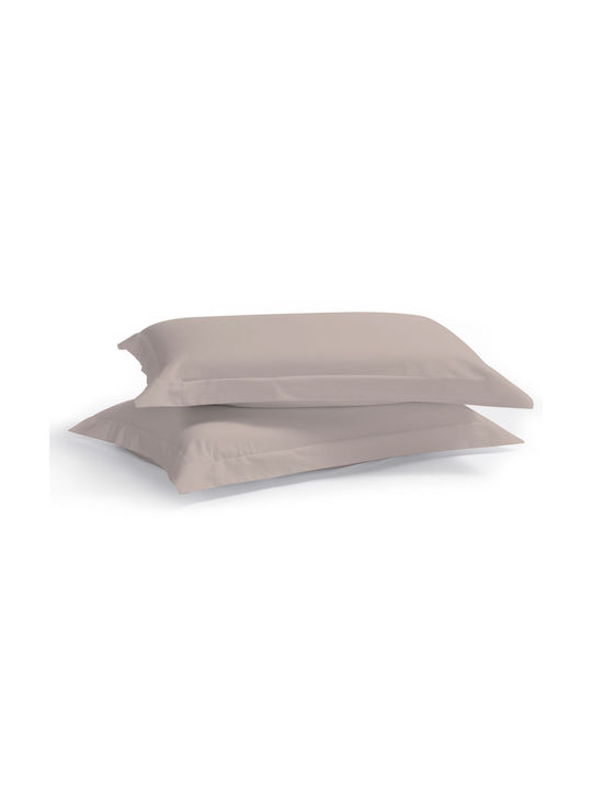 Aslanis Home Satin Σετ Μαξιλαροθήκες Oxford Khaki 50x80εκ.