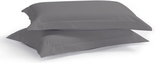 Aslanis Home Satin Plain Σετ Oxford Cool Grey 50x80cm 740875 Aslanis Home Satin Plain Σετ Oxford Cool Grey 50x80cm 740875