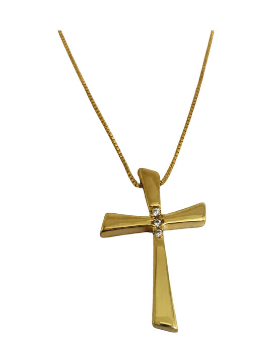 Aris Dentopoulos Jewellery Women's Gold Cross 14K with Chain