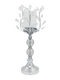 Keskor Candle Holder Metal in Silver Color 22x22x50cm 1pcs