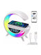 Ceas De Masă Digital Led Cu Ceas Deșteptător Radio Și Încărcare Wireless Multicolor 27276V