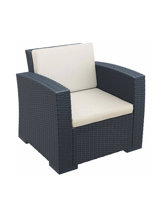 Μαξιλάρι Καθίσματος Monaco White 53-0170 58x58x7cm Siesta Πολυέστερ
