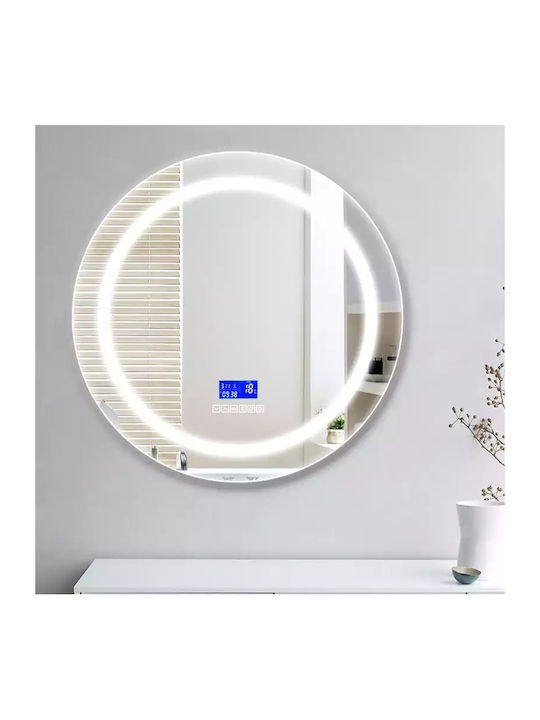 Mysmartmirror 90x90 Oglindă de Baie Iluminată Panou Tactil Bluetooth Conectare Telefon Radio FM-Oră-Temperatură-Dată