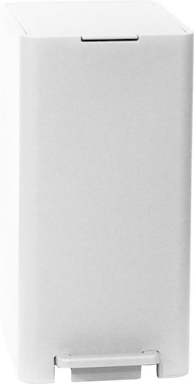 Bathroom Pedal Bin 17L 18.5x26x37cm Inner Bin 10L 1.04kg Plastic Soft Close White Greece