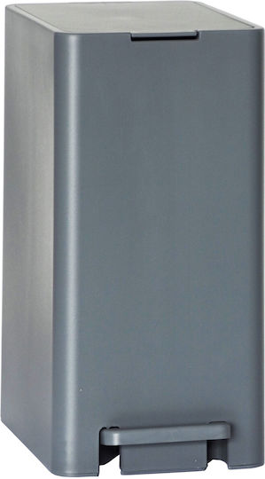 Bathroom Pedal Bin 17L 18.5x26x37cm Inner Bin 10L 1.04kg Plastic Soft Close Titanium Gray Greece