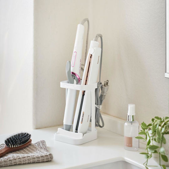 Yamazaki Organizer Εργαλεία Μαλλιών Μεταλλική Λευκή Tower 10,5x10,5x16,5