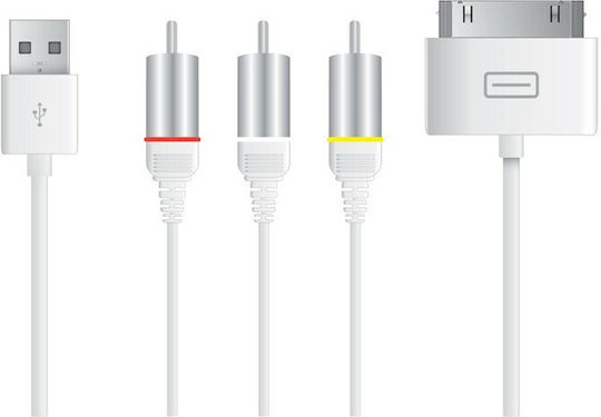 Apple 30-pin To Composite Av Cable A10 Oem
