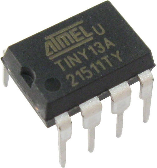 Attiny13a-pu 1 Kb Flash 64b Eeprom 64b Sram 10-битов A D Конвертор До 20 Mips Avr Микроконтролер