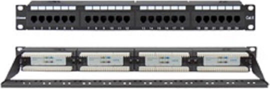 Patch Panel Cat6 UTP 24 Anschlüsse 1U