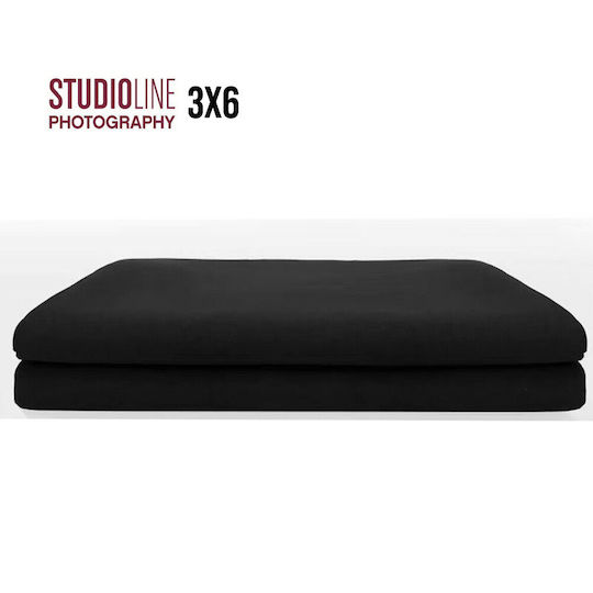 Studioline 3 x 6 Double-Sided Professional Black Polyester Photography Cloth