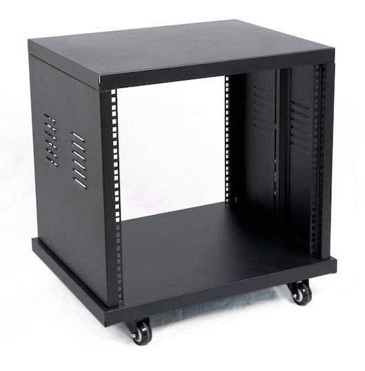 Metal Rack Cabinet 10u 19" 56x45x58.5cm Wheels