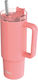 Quokka Handled Tumbler Stainless Steel BPA Free 880ml Coral with Straw and Handle