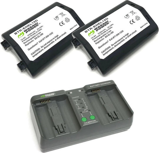 Wasabi Power Dual Charger 2-Pack Battery Nikon En-el18d