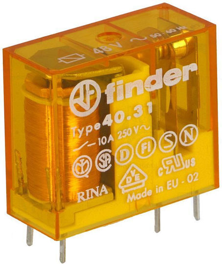 Ρελέ Relay Spdt Ucoil 48v Ac 10a/250vac Finder
