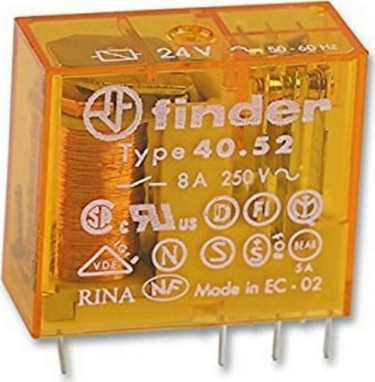 Реле Mini Finder Pin 5mm 4052 24v Ac 8a 2 Контакта