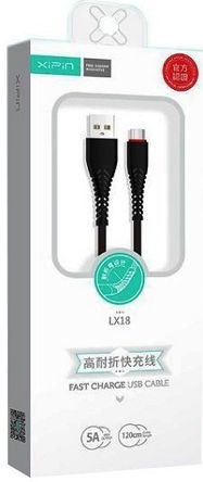 Xipin Lx18 Καλώδιο Regular Usb 2.0 To Micro Usb 1.2m Μαύρο