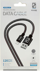 Υφασμάτινο Καλώδιο Φόρτισης Micro Usb 1.2m Yourz